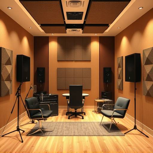 Image of the recording studio's live room, showcasing its acoustics