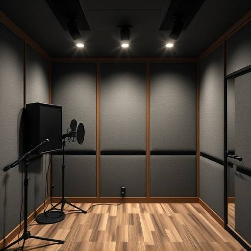 Inside the studio's vocal booth, designed for optimal vocal recording