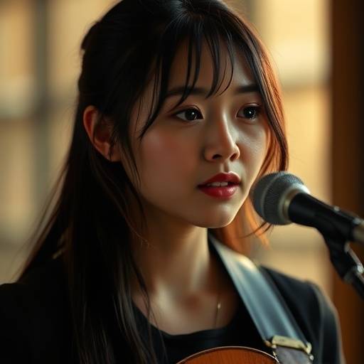 Photo of Sarah Chen, a folk singer-songwriter